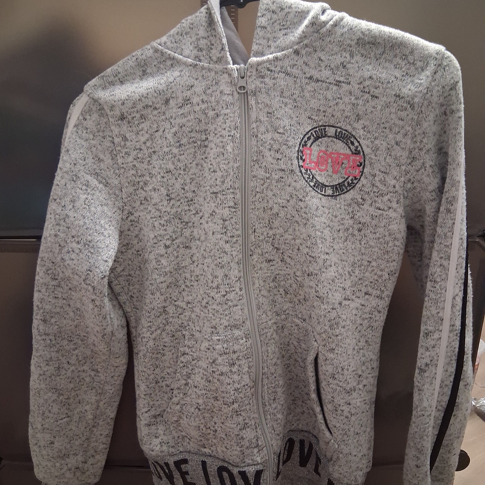 New Look Gray Kids Jacket with Love Emblem